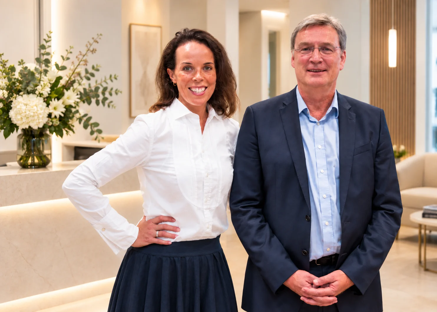 Dr. med. Michael W. Payne und Dr. med. Dr. Phil. Annemarie Nijboer im Empfang der Klinik Selnau in Zürich
